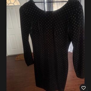 Bebe Black Dress with Silver Detailing